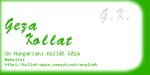 geza kollat business card