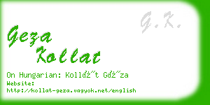 geza kollat business card